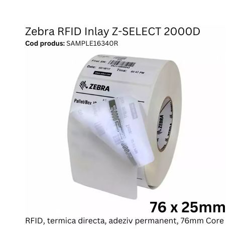 Etichete RFID Inlay 76x25mm Zebra SAMPLE16340R