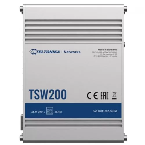 Comutator PoE+ industrial negestionat TSW200 Teltonika Networks TSW200000010