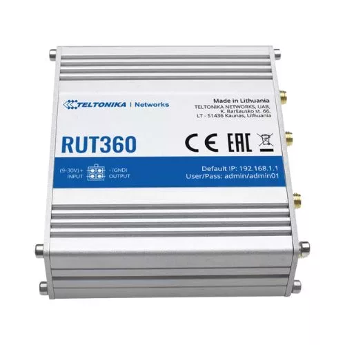 Router celular industrial RUT360 LTE CAT6 Teltonika Networks RUT360000000