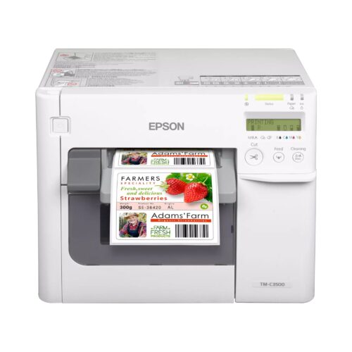 Imprimantă etichete color ColorWorks C3500, cutter, display, USB, Ethernet, alb Epson C31CD54012CD
