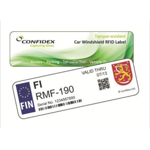 Tag RFID Cruiser Windshield label Encoded & Printed Confidex 3000652